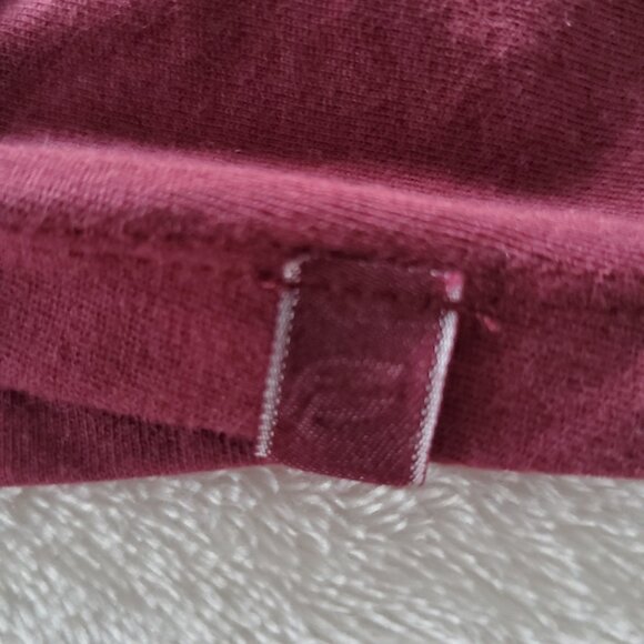 Fabletics 100% Cotton Front-Twist Tee Merlot Red Color XS/4 - Picture 3 of 8